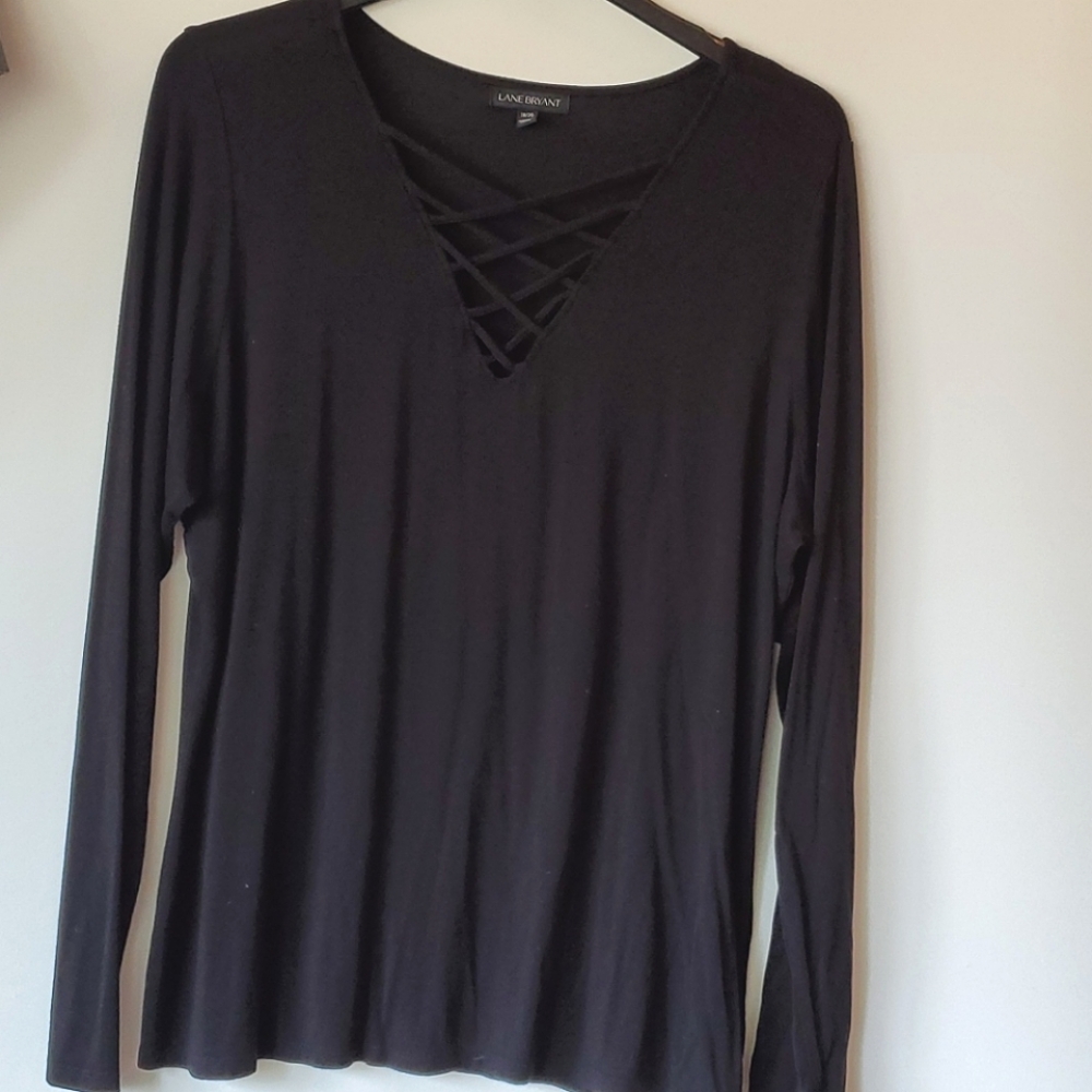 Lane Bryant V Neck Long Sleeve T-shirt Size 18/20